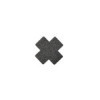 Paire de cache tétons adhésifs croix pailletée noir 